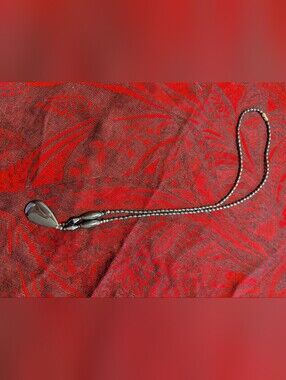 Hematite Bead Necklace With Teardrop Pendant